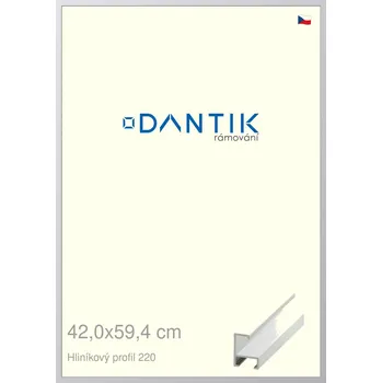 Rám na obraz DANTIK rámeček 42x59,4 | ALU profil 6220 Bílá matná (Plexi Čiré) (Vyrobeno s láskou u nás v DANTIKU)