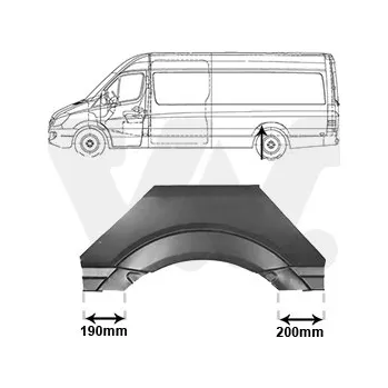 Blatník karosérie Boční stěna VAN WEZEL 3077145