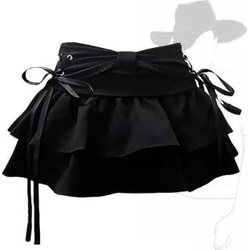 Dámská sukně Dámská džínová sukně s volánky Barva: Černá, Velikost: S