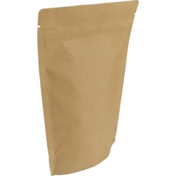 Sáček na potraviny Uzavíratelný ZIP sáček Doypack KRAFT/PET/PE, oválné dno, 160x80x270 mm, 750 ml, 120 µm, 100 ks