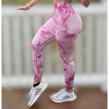 Dámské legíny Dámské legíny s abstraktním vzorem Barva: Růžová, Velikost: S