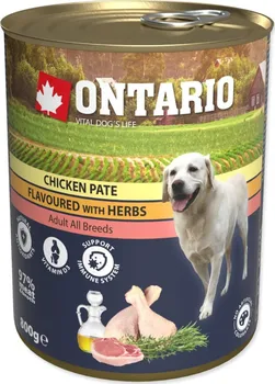 Krmivo pro psa Ontario Dog Adult konzerva Chicken with Herbs 800 g