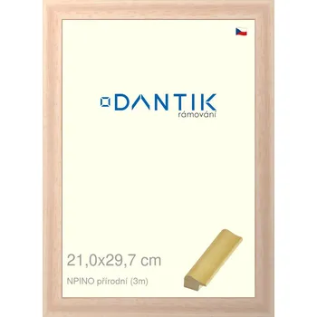Rám na obraz DANTIK rámeček 21x29,7 | NPINO přírodní (Sklo Čiré) (Vyrobeno s láskou u nás v DANTIKU)