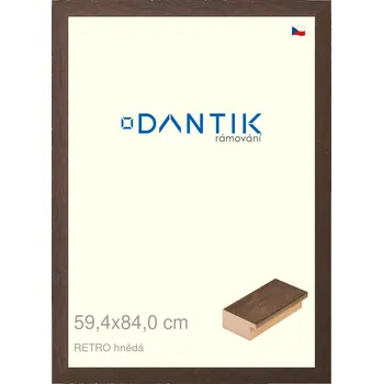 Rám na obraz DANTIK rámeček 59,4x84 | RETRO hnědá (Plexi Čiré) (Vyrobeno s láskou u nás v DANTIKU)