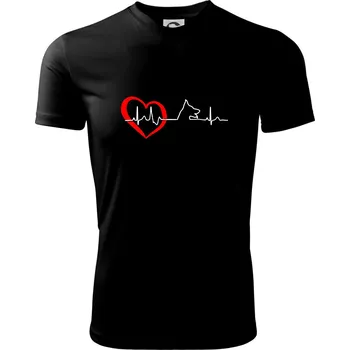 Chlapecké tričko Německý ovčák ekg - Dětské triko sportovní (dresovina) - 122 cm/6 let ( Černá )