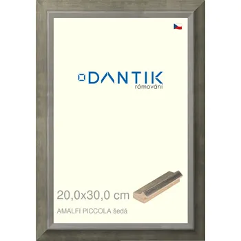 Rám na obraz DANTIK rámeček 20x30 | AMALFI piccola šedá (Sklo Čiré) (Vyrobeno s láskou u nás v DANTIKU)