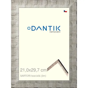 Rám na obraz DANTIK rámeček 21x29,7 | SARTORI kost.bílá (Sklo Čiré) (Vyrobeno s láskou u nás v DANTIKU)