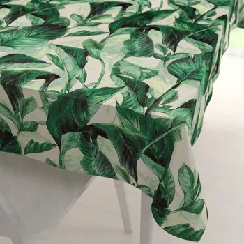 ubrus Sametový obdélníkový ubrus Tamara TMR-028 Velké zelené listy 50x100 cm