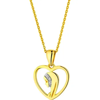 Přívěsek Zlatý přívěsek s diamanty - srdce - 0,006 ct - ryzost 585 - 109.829