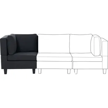 Pohovka 1místný rohový modul černý polyesterový potah sedací části pro modulární pohovku v moderním stylu obývacího pokoje Beliani