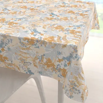 ubrus Sametový čtvercový ubrus Tamara TMR-043 Hnědo-modré designové rostliny 50x50 cm