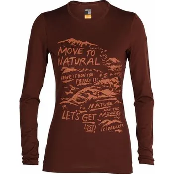 Icebreaker Wmns 200 Oasis LS Crewe Travel Diaries, Expresso 0A59KU064 dámské triko XL + Doprava zdarma