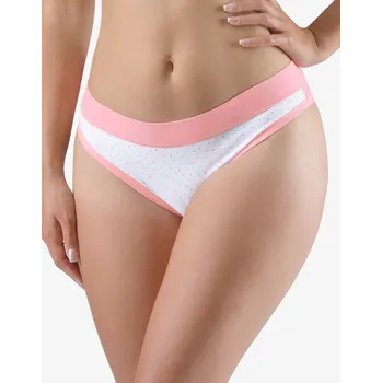 Kalhotky Gina Kalhotky bokové se širokým bokem kolekce Disco 18 16175P Barva/Velikost: starorůžová, bílá / L/XL