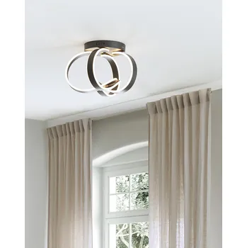 Stropní svítidlo Černá hliníková žehlička Integrovaná LED světla Novinka ve tvaru spirály Dekorativní moderní osvětlení Glamour Beliani