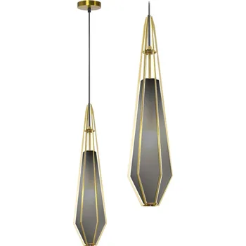 Rea Skleněná závěsná stropní lampa grafitová APP456-1CP