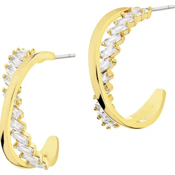 Náušnice Pozlacené náušnice z mosazi se zirkony - AR534-5665