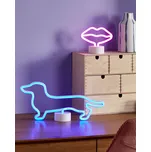 Neónová LED svítící dekorace ve tvaru rtů růžová PVC materiál dekorativní svítidlo na baterie Beliani