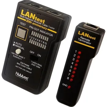 Tester kabelu HOBBES HOBBES Tester kabelů počítačových sítí, černý (LANtest Kit)
