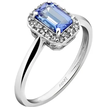 Prsten Prsten z bílého zlata s diamanty a tanzanitem - ryzost 585 - 203.218