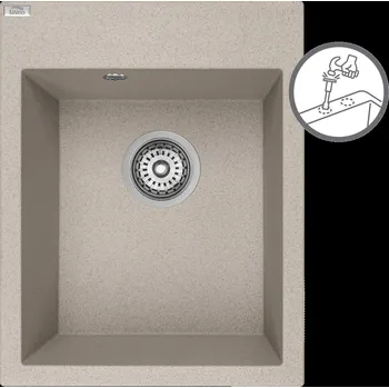 Granitový dřez Laveo Monchichi, 1-komorový granitový dřez 390x500x205 mm, béžová, LAV-SBO_410Y