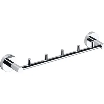 Sada koupelnových doplňků Sapho X-ROUND E hrazda s 5 věšáčky 395mm, chrom