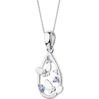 Přívěsek Stříbrný přívěsek se zirkony - motýli - AP529-8039