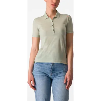 Pánské tričko CASTELLI polokošile - MERINO W POLO - zelená