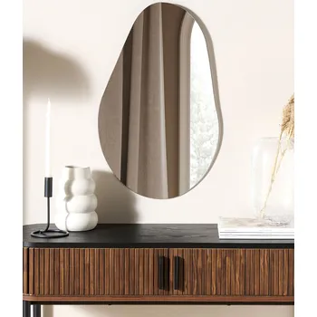 Zrcadlo Závěsné zrcadlo skleněné 40 x 65 cm oválné dekorativní na zeď moderní styl doplněk Beliani