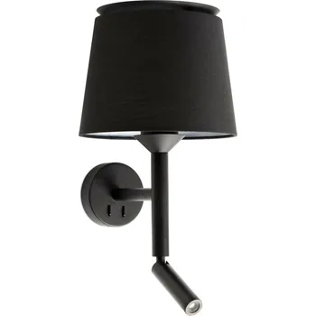 Nástěnné svítidlo FARO SAVOY nástěnná lampa, černá, se čtecí lampičkou