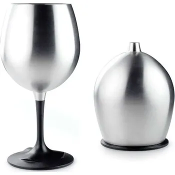 Kempingové nádobí GSI Glacier Stainless Nesting Red Wine Glass - nerez sklenice na červ.víno