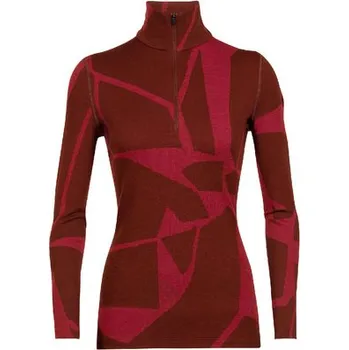 Icebreaker Women's Merino 250 Vertex Long Sleeve Half Zip Thermal Top Fractured Landscapes, Espresso/cherry 0A59KK677 - dámský rolák merino S + Doprava zdarma