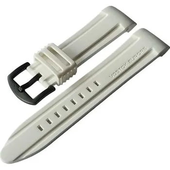 Řemínek na hodinky Silikonový řemínek Vostok Europe pro Anchar - bílý/černá spona + 5 let záruka a dárek ZDARMA
