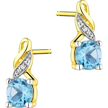 Náušnice Náušnice ze žlutého zlata s diamanty a topazy - ryzost 585 - 220.556