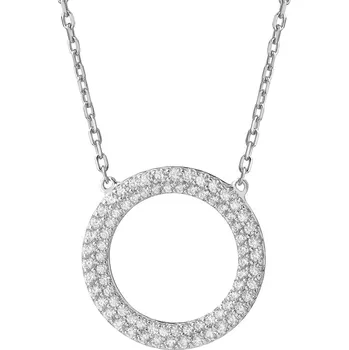 Náhrdelník Stříbrný náhrdelník se zirkony - kroužek - AP536-8019
