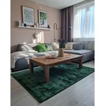 koberec zelený viskózový 160 x 230 cm moderní do obývacího pokoje Beliani