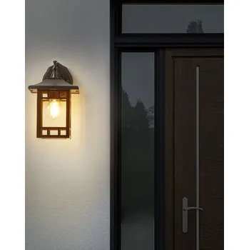 Venkovní osvětlení Venkovní nástěnné svítidlo černé železo sklo 28 cm Externí retro design Beliani