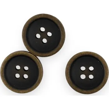 Knoflík Knoflík čtyřdírkový khaki tmavý 14 mm