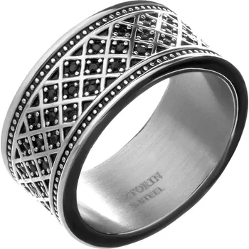 Prsten Prsten z ušlechtilé oceli se zirkony - AZ538-1205