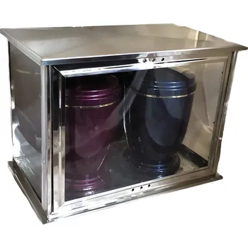 Smuteční dekorace Nerezová vitrína na dvě urny 34 cm