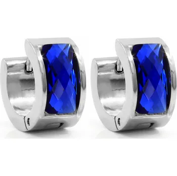 Náušnice BRUNOshop.cz Náušnice kroužky s kamínkem MODRÉ