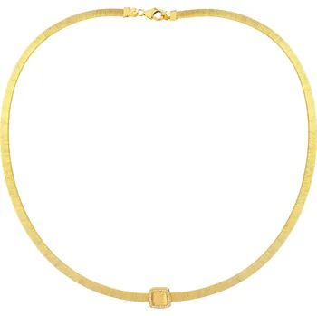 Náhrdelník Zlatý pevný náhrdelník se zirkony - AP535-0251