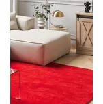 Koberec červený 160 x 230 cm Shaggy s útulným faktorem prošívaný obdélníkový klasický Beliani