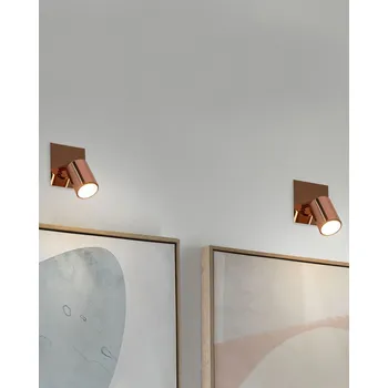 Nástěnné svítidlo Sada 2 nástěnných svítidel měděná kovová 12 cm nastavitelná kulatá stínicí nástěnná lampa ve stylu glamour Beliani