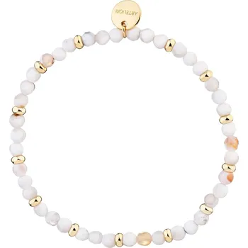 Náramek Pozlacený náramek z mosazi s acháty - AR534-3538