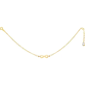 Náramek Zlatý náramek se zirkonem, anker - nekonečno - AP530-0248