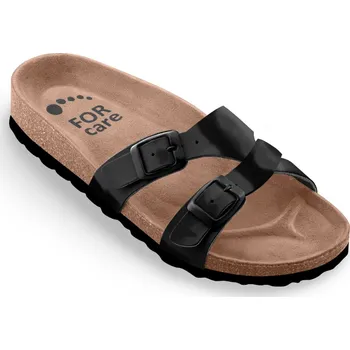 Dámská zdravotní obuv Pantofle korkové FORcare 212101 černá lesk 41