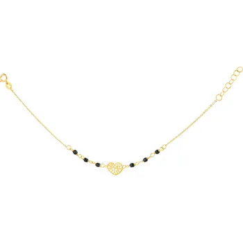 Náramek Zlatý náramek se zirkony, anker - srdce - AP524-2478