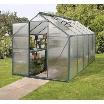 Skleník Skleník Vitavia Triton 6200 polykarbonát 6 mm 198 x 317 cm zelený vč. základového rámu