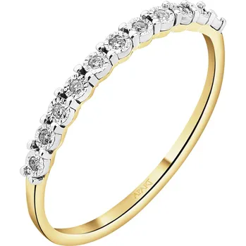 Prsten Prsten ze žlutého a bílého zlata s diamanty - 0,04 ct - ryzost 585 - 181.346