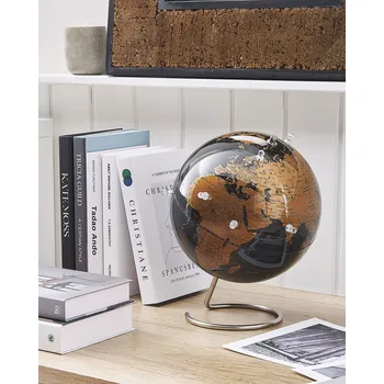 Bytová dekorace Dekorativní Země koule černá s měděnou 25 cm moderní s magnety Beliani